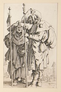 Two Pilgrims, from The Beggars by Jacques Callot