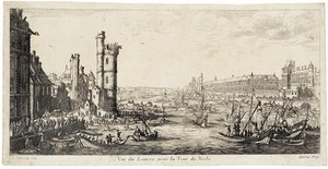 View from the Seine River to the Louvre by Jacques Callot