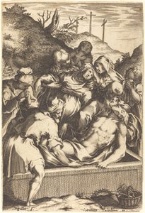 The Entombment by Jacques Callot after Ventura Salimbeni
