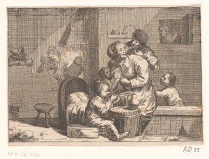 Domestic Scene with Nursing Child by Jacques Dassonville
