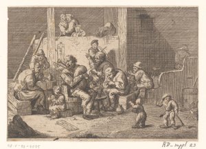 Interior with Bagpipe and Violin Player and Two Singers by Jacques Dassonville