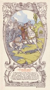 Charles, Duke of Orleans, surprising the Emperor Charles V by jumping onto his horse and declaring him his prisoner, Fontainebleau