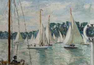 Racing Yachts on the Seine by Jacques Emile Blanche