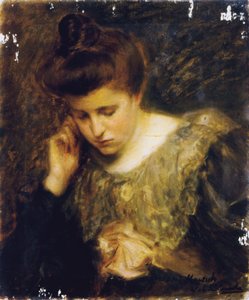 Study of a woman reading by Jacques Emile Blanche
