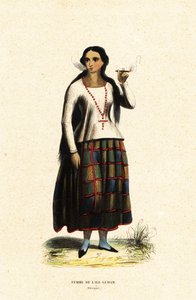 Chamorro Woman of Guam, Mariana Islands, Micronesia by Jacques Etienne Victor (after) Arago