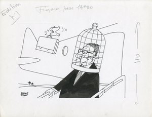 Le Figaro, Satirical in Black & White by Jacques Faizant