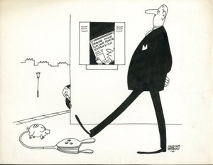 Paris-Presse, Satirical in Black & White by Jacques Faizant