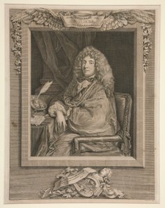 Portrait of Molière by Jacques Firmin Beauvarlet