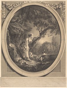 The Arrival of the Courier by Jacques Firmin Beauvarlet after François Boucher