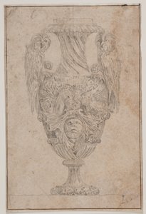 Decorative Vase with Two Owls and a Head. Copy after Plate 15 in the Suite of Vases Drawn by Saly in 1746, "Vasa a se inventa..." by Jacques Francois Joseph Saly