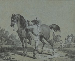 Man Mounting a Horse