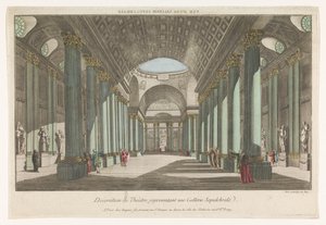 View of a Gallery with Sepulchral Statues by Jacques Gabriel Huquier
