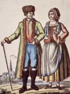 Couple from Prague, engraving by Jacques Grasset de Saint-Sauveur