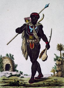 Man from Namaquas tribe, Africa, engraving from Encyclopedia of voyages by Jacques Grasset de Saint Sauveur