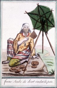 Desert Arabian Woman Selling Bread - in Encyclopedia of Travels by Grasset St Sauveur, ed. 1796 by Jacques Grasset de Saint Sauveur