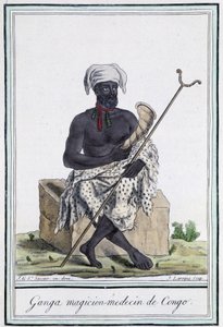 Ganga, magician doctor of Congo - in Encyclopedia of Travels by Grasset Saint Sauveur, ed. Paris 1796 by Jacques Grasset de Saint Sauveur