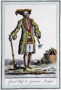 Grand Chief of Iroquois Warriors - in Encyclopedia of Travels by Grasset St Sauveur, Paris by Jacques Grasset de Saint Sauveur