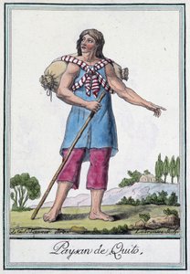 Peasant of Quito (Ecuador) - in Encyclopedia of Travels by Grasset St Sauveur, ed. 1796 by Jacques Grasset de Saint Sauveur