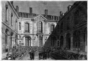 The Issue of Credit Foncier - The Court of Credit Foncier in Paris on a Day of Issue in 1883 (public subscription, based on the drawing by Jacques Guiaud)