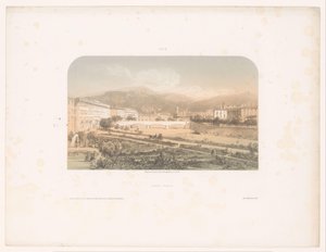 View of the Public Garden and the Pont-Neuf in Nice