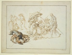 Lobster and Two Witches by Jacques II de Gheyn