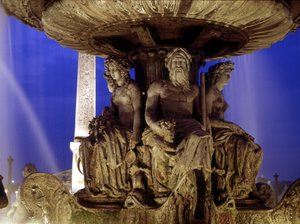 Fountain of Place de la Concorde in Paris. by Jacques Ignace Hittorff