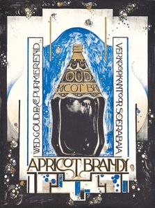 Poster advertising apricot brandy, for the wine and sherry seller Oud by Jacques Jongert