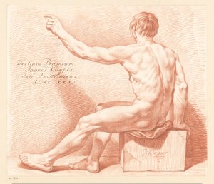 Seated Male Nude, Seen from the Back (3rd Prize 1781) by Jacques Kuyper