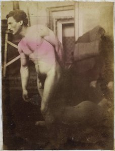 Study of a male nude model, in the studio of Jacques de Lalaing