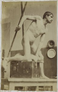 Study of a Male Nude Model, Holding a Spear, in the Studio of Jacques de Lalaing