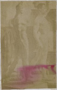 Study of a Male Nude Model, Standing and Seen from the Side, in the Studio of Jacques de Lalaing by Jacques Lalaing (attributed to)