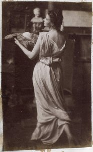 Study of a Female Model in Drapery, Seen from the Back, in the Studio of Jacques de Lalaing by Jacques Lalaing (attributed to)