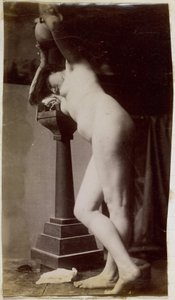 Study of a Female Nude Model, Seen from the Front, in the Studio of Jacques de Lalaing, Preliminary Study for Circular Fountain