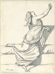 A Distraught Woman with Her Head Thrown Back by Jacques Louis David