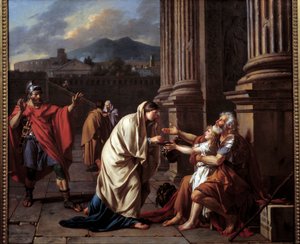 Belisarius (500-565) asking for alms by Jacques Louis David
