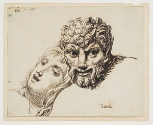 Heads of a Faun and a Reclining Woman by Jacques Louis David