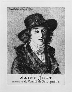 Louis Antoine Leon de Saint-Just, engraved by Frederic Desire Hillemacher, 1869