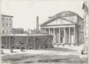 The Pantheon Seen from the Piazza by Jacques Louis David
