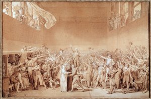 The Oath of the Tennis Court (preparatory drawing) by Jacques Louis David