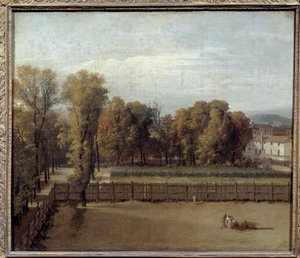 View of the Luxembourg Garden in Paris. Painting by Louis David. 1794