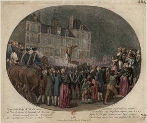 The Execution of Thomas de Mahy, Marquis de Favras, February 18, 1790, 1790 by Jacques Philippe Caresme