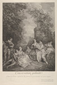 Gallant Conversation, 1743 by Jacques Philippe Le Bas