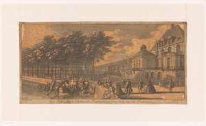 View of an Avenue at the Cour de la Fontaine of Fontainebleau Castle by Jacques Rigaud