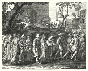 The Village Wedding (engraving) by Jacques Stella