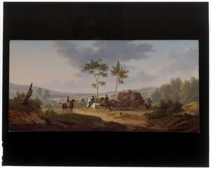 Cavalrymen Escorting a Wagon Train