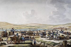 Napoleon Visiting the Siege Works at Danzig, Engraving by Francois Jacques Dequevauviller by Jacques Swebach Desfontaines