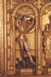 Altarpiece of the Crucifixion, Detail of St. George from the Left Panel by Jacques de Baerze or Baers