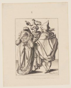 A Couple Addressing a Gesticulating Young Man, from The Masquerades