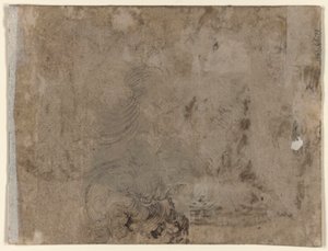 A Youth Seated at a Table (recto); Head of a Child with Curly Hair (verso)