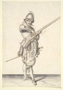 Soldier Preparing to Fire a Caliver